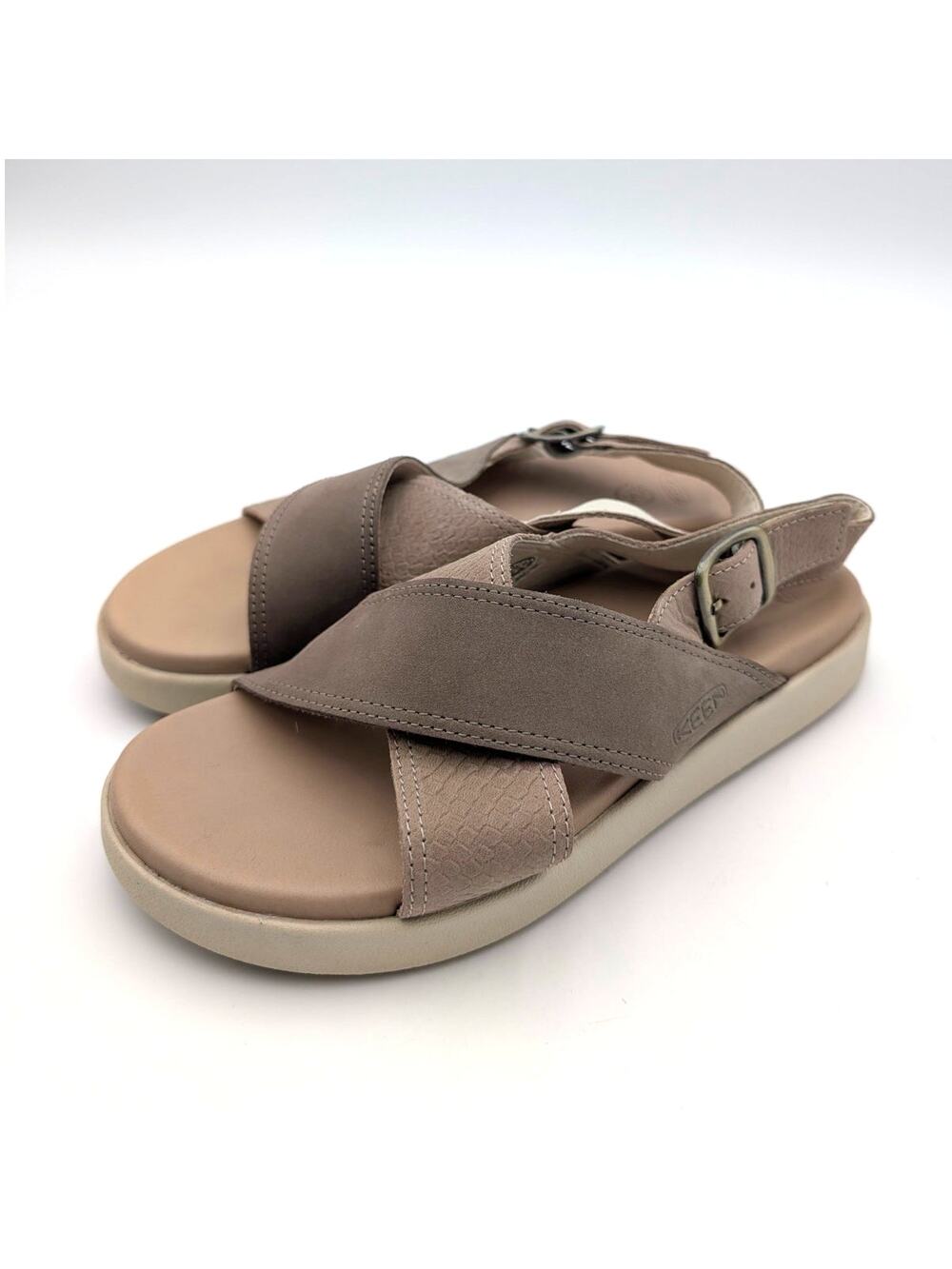 Keen Elle Luxe Backstrap Sandals Women's Plaza Taupe/Brindle Size US7 EU37.5